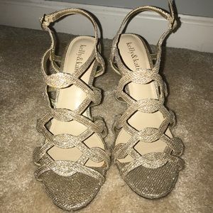 Sparkling gold heels